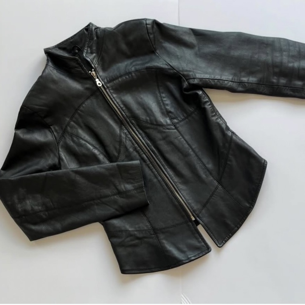 Black Leather Women's Jacket. 100% leather exterior lining